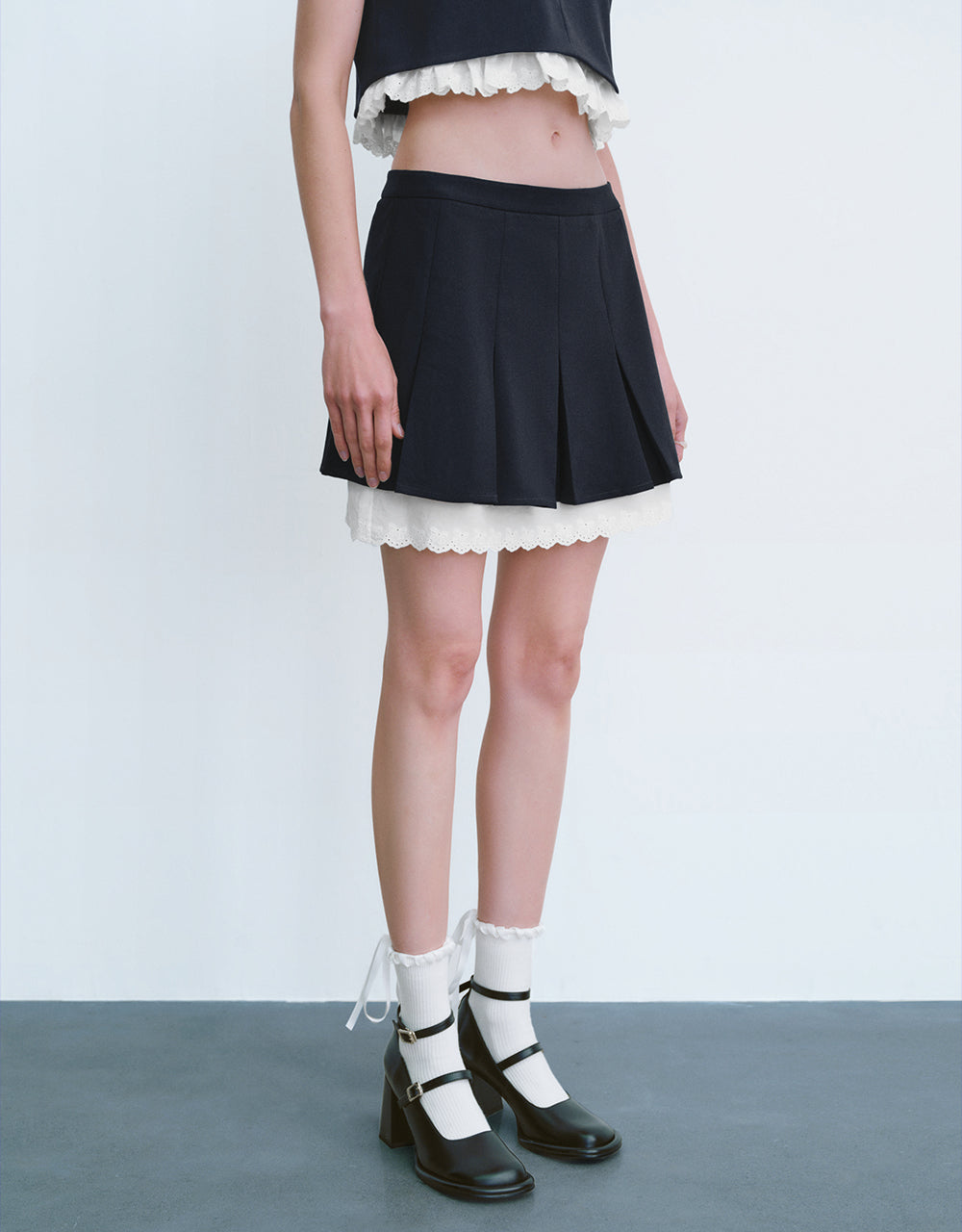 Two Toned Mini A-Line Skirt