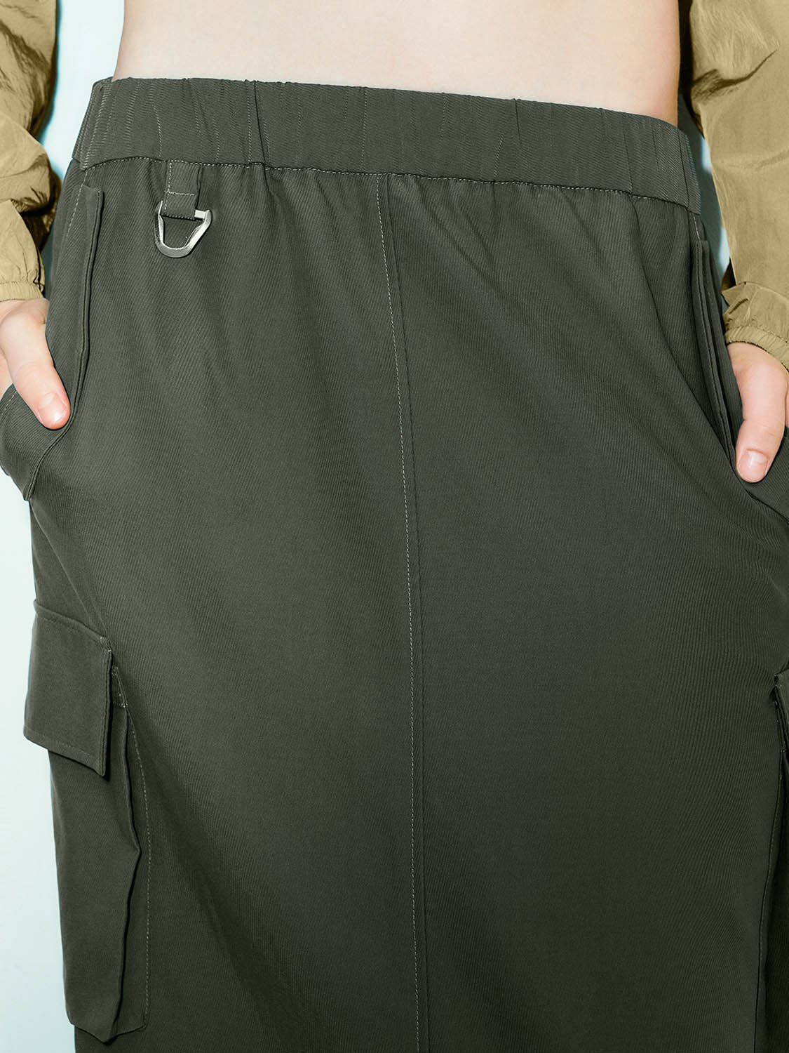 Elastic Waist A-Line Skirt