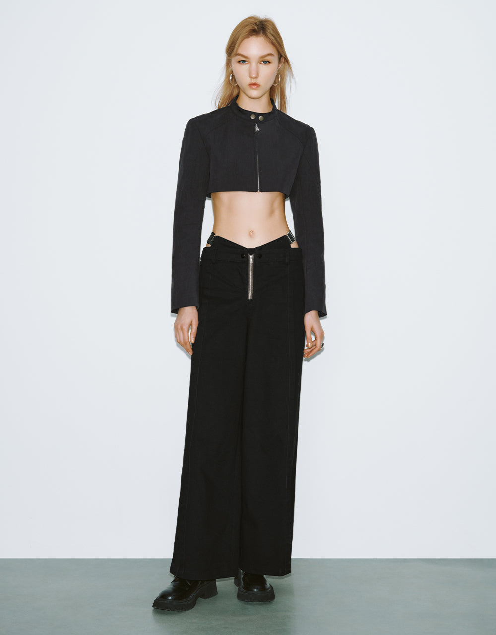 Cut-Out Wide-Leg Pants