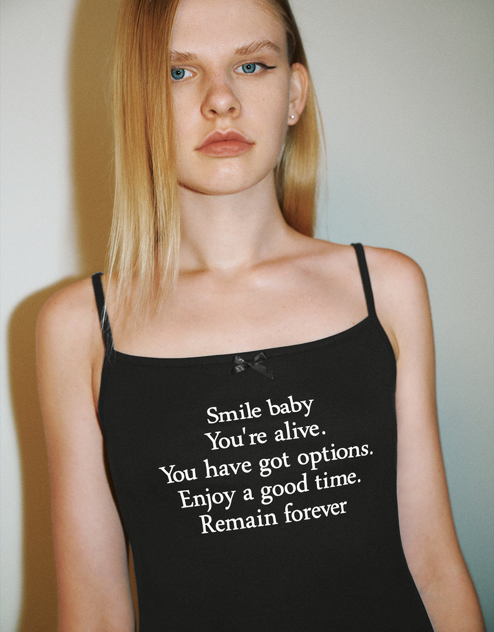 Letter Printed Straight Cami Dress