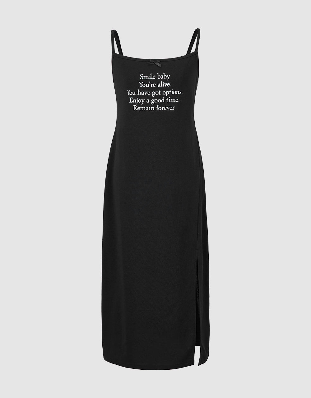 Letter Printed Straight Cami Dress