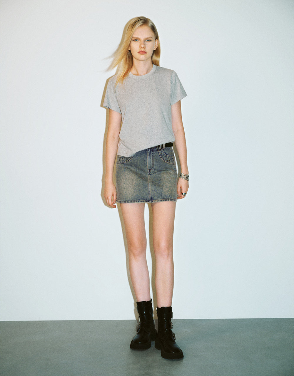 Mini A-Line Denim Skirt