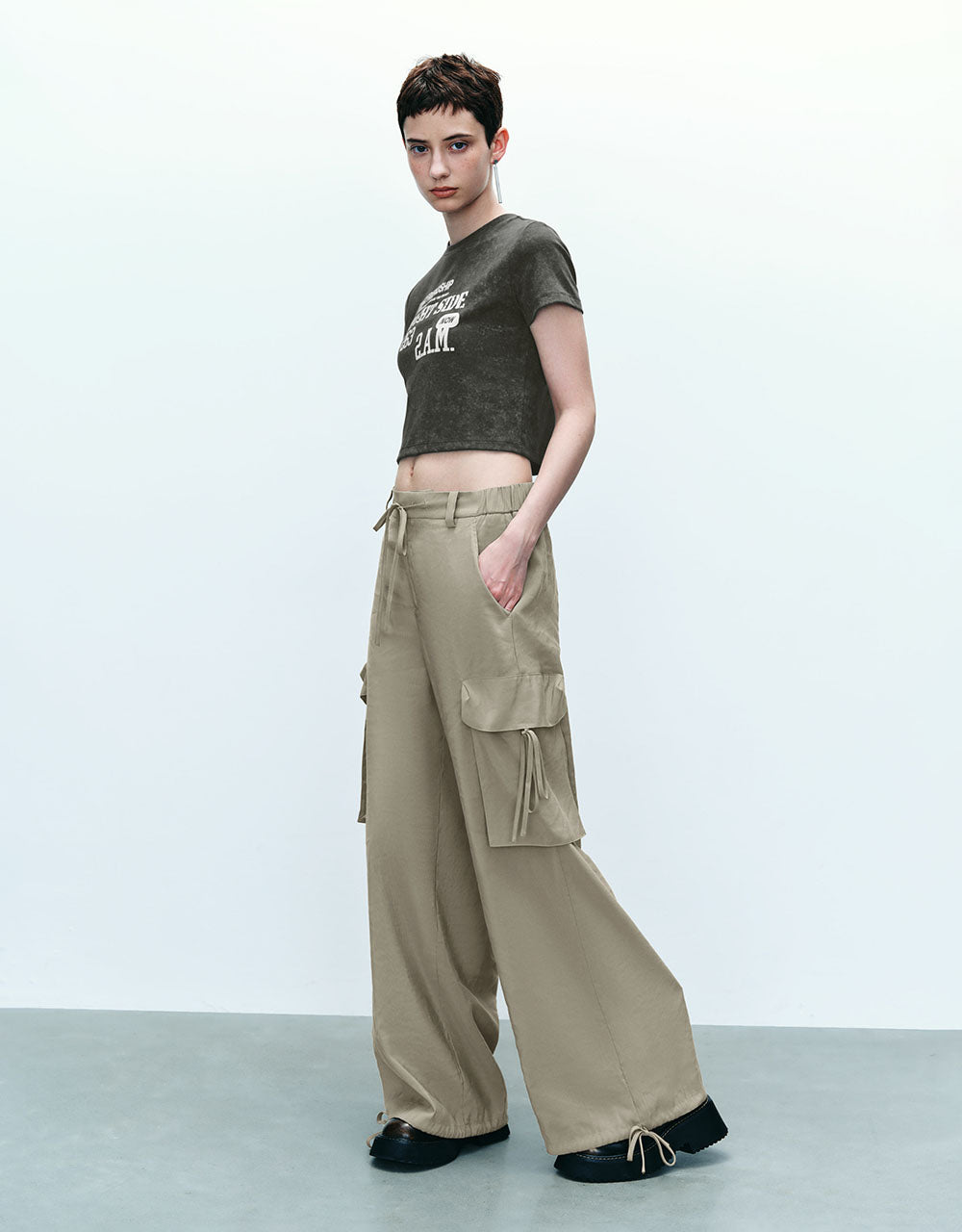 Letter Printed Crew Neck T-Shirt