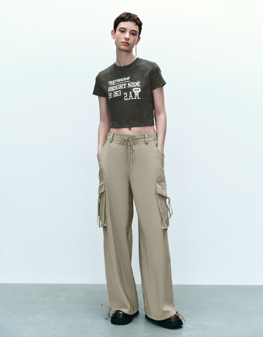 Letter Printed Crew Neck T-Shirt