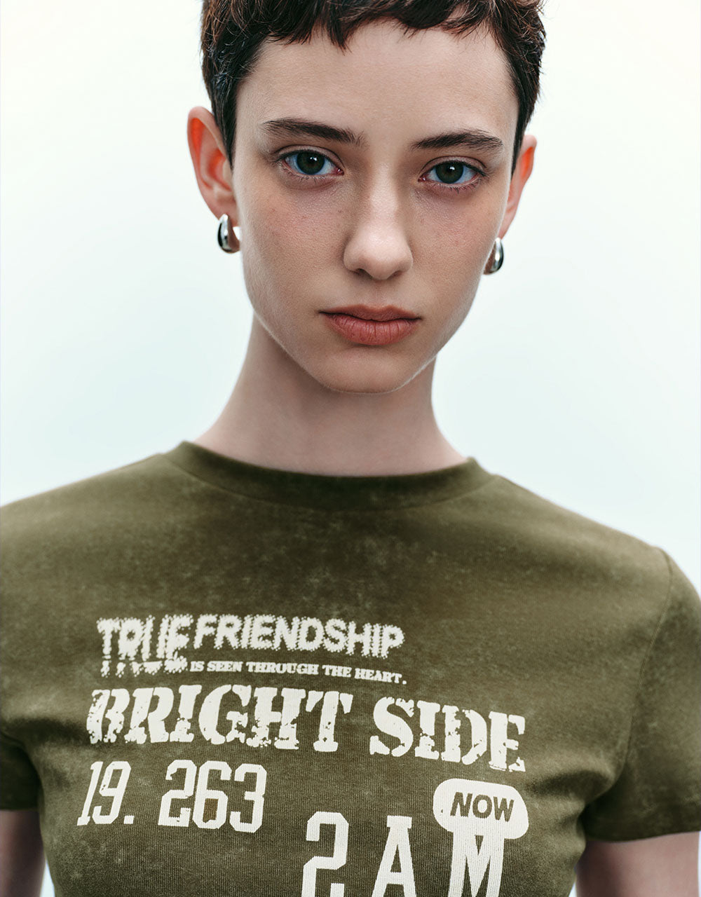 Letter Printed Crew Neck T-Shirt