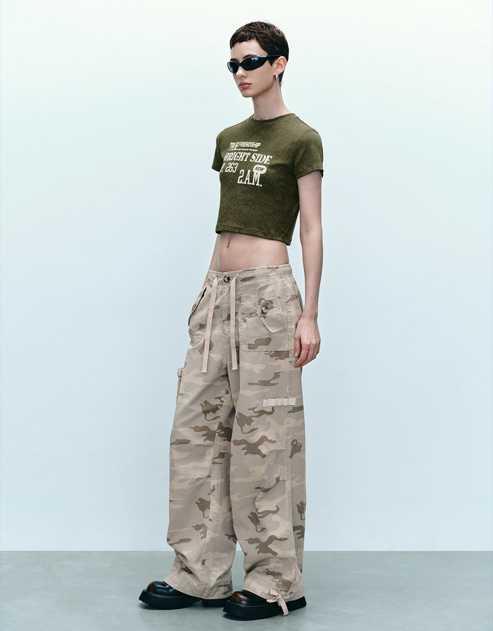 Letter Printed Crew Neck T-Shirt