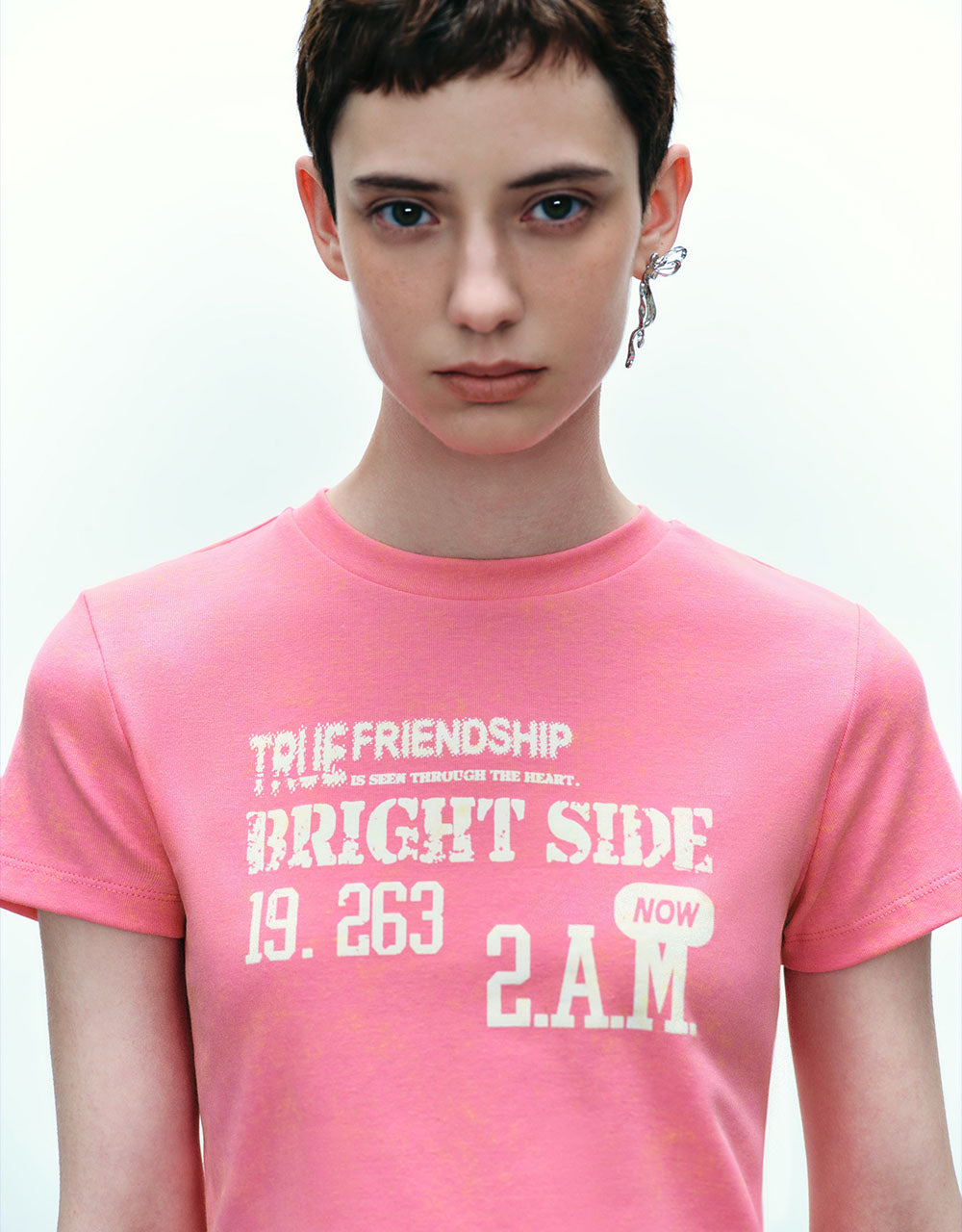 Letter Printed Crew Neck T-Shirt