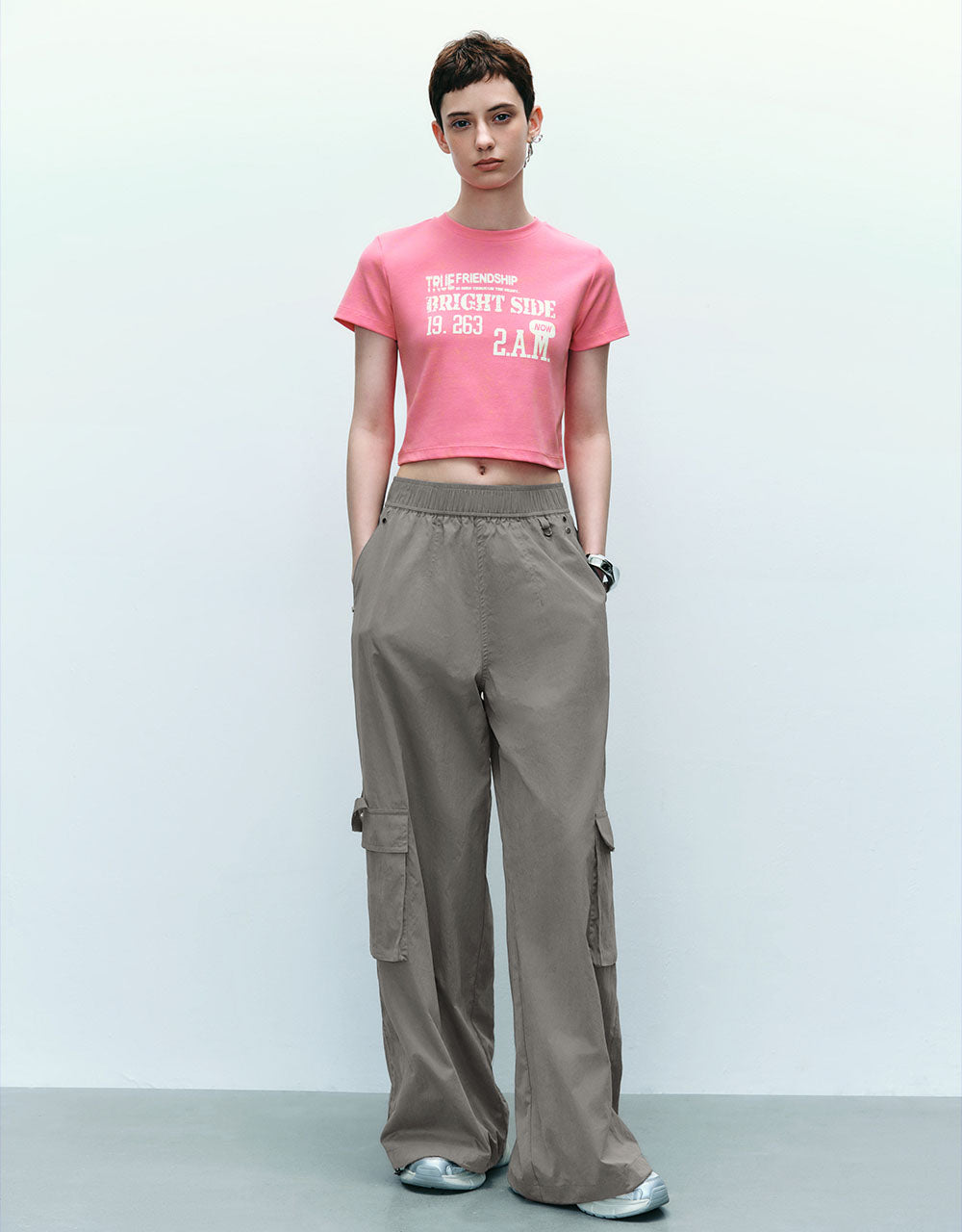 Letter Printed Crew Neck T-Shirt