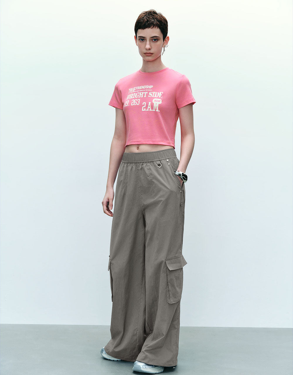 Letter Printed Crew Neck T-Shirt