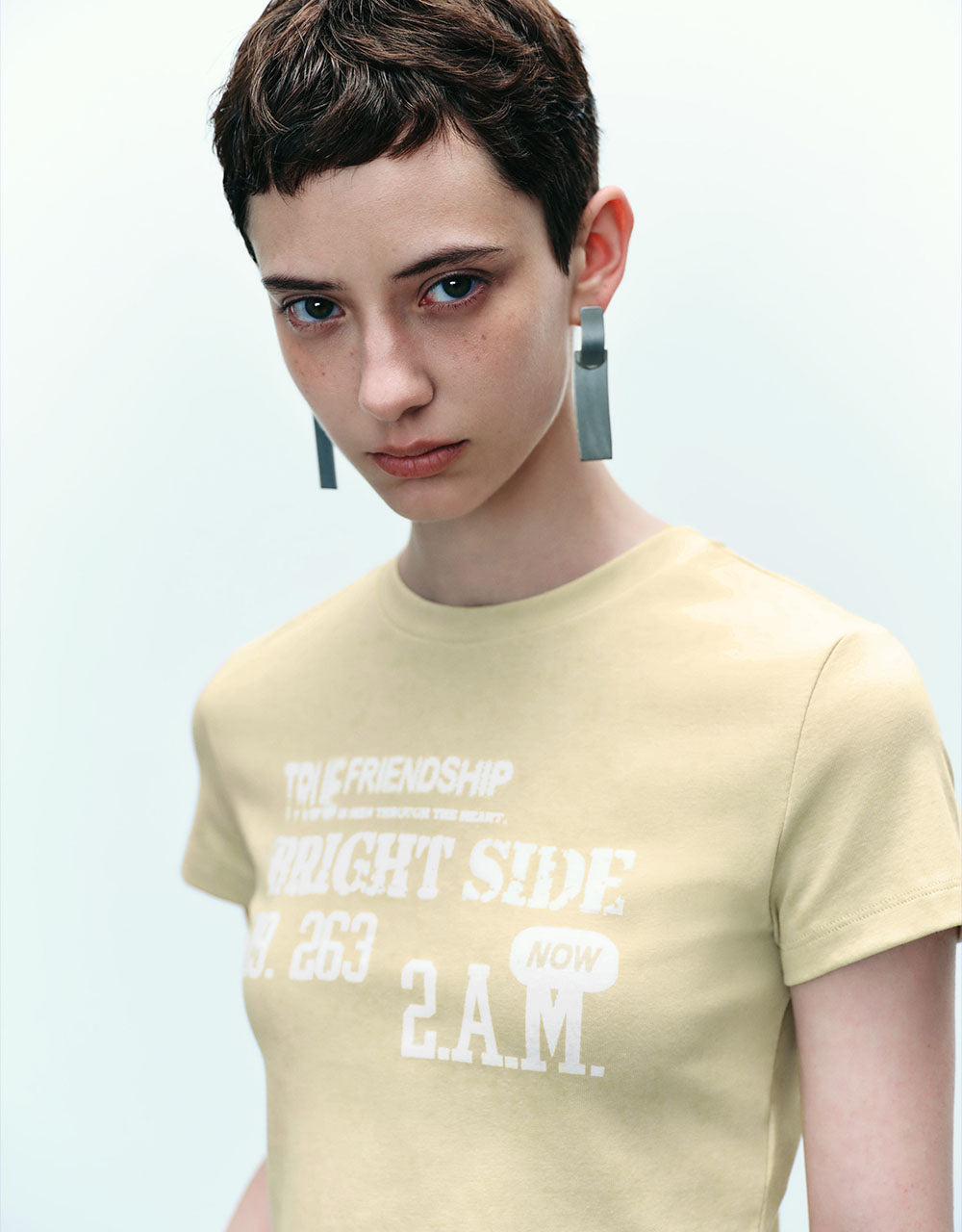 Letter Printed Crew Neck T-Shirt