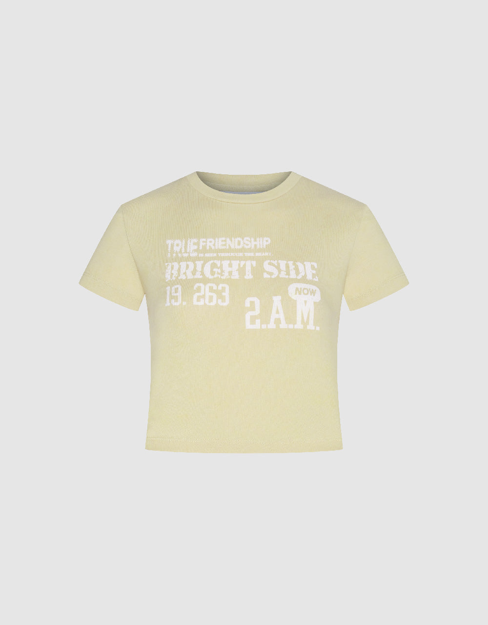 Letter Printed Crew Neck T-Shirt