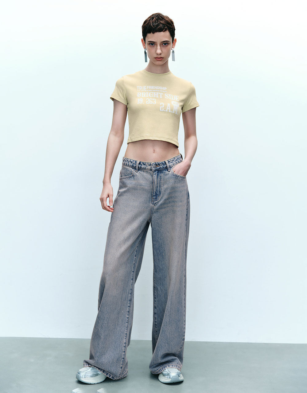 Letter Printed Crew Neck T-Shirt