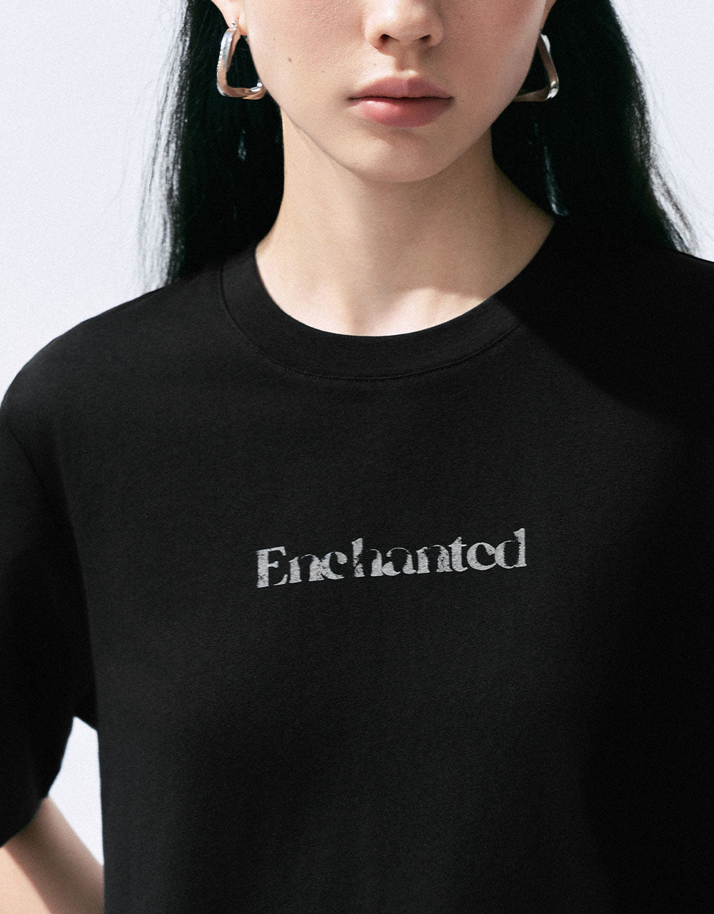 Letter Printed Crew Neck T-Shirt
