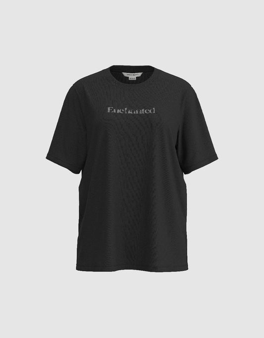 Letter Printed Crew Neck T-Shirt