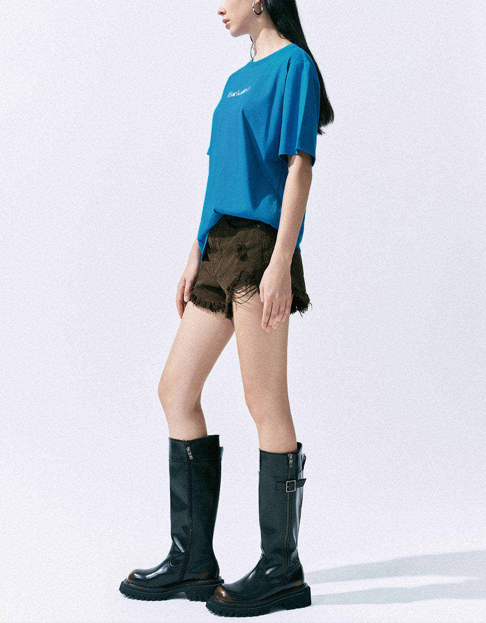 Letter Printed Crew Neck T-Shirt