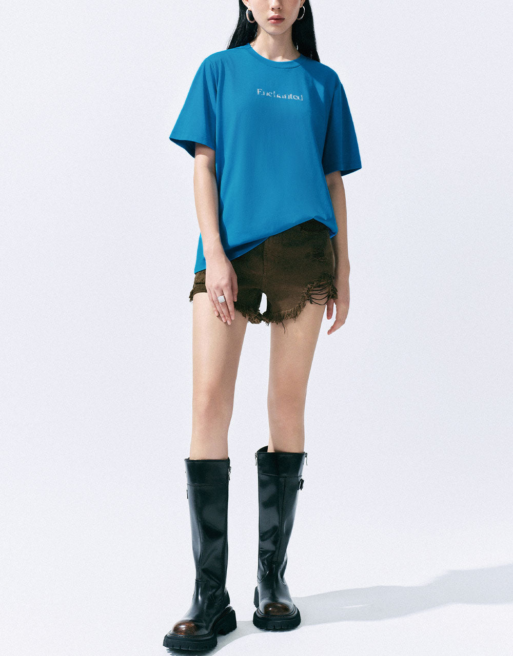 Letter Printed Crew Neck T-Shirt