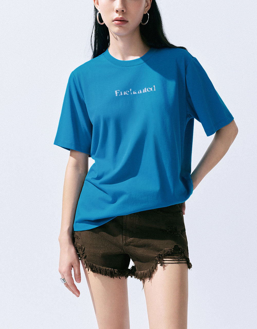 Letter Printed Crew Neck T-Shirt