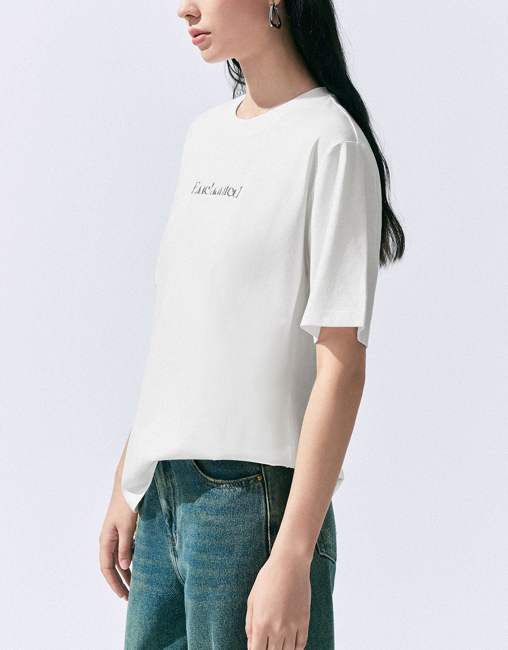 Letter Printed Crew Neck T-Shirt