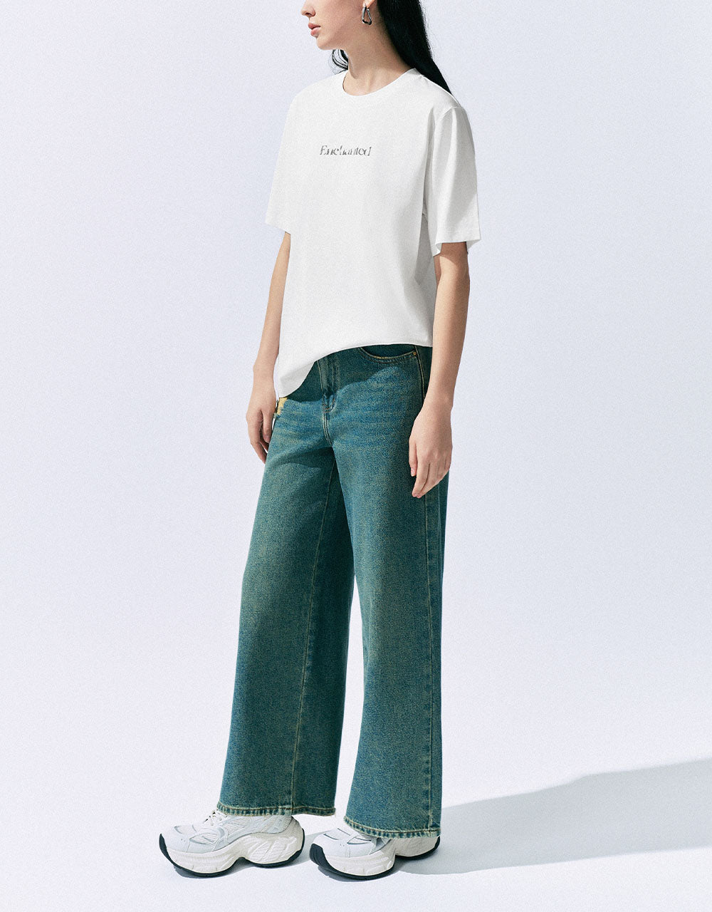 Letter Printed Crew Neck T-Shirt