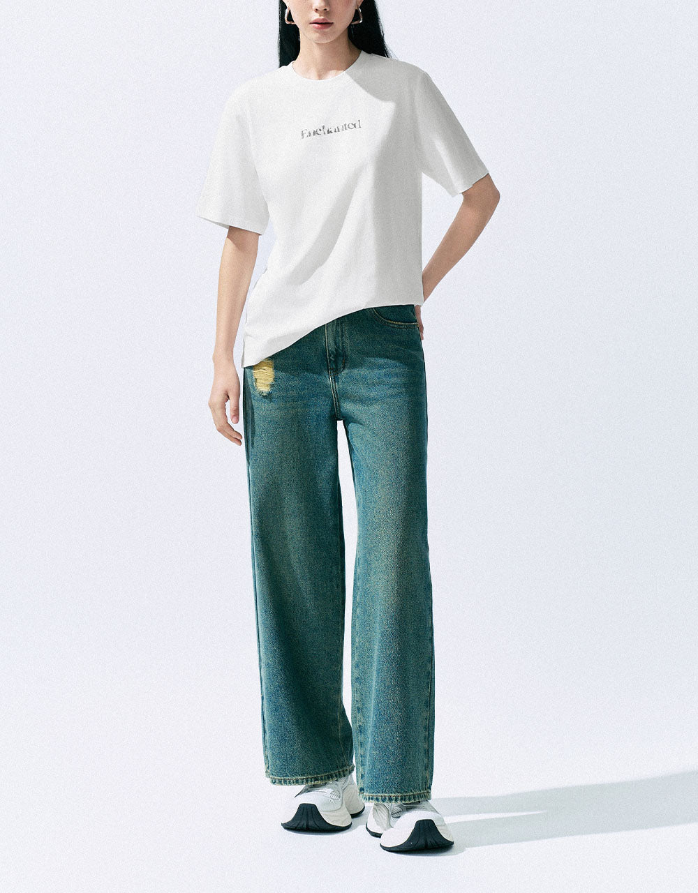 Letter Printed Crew Neck T-Shirt