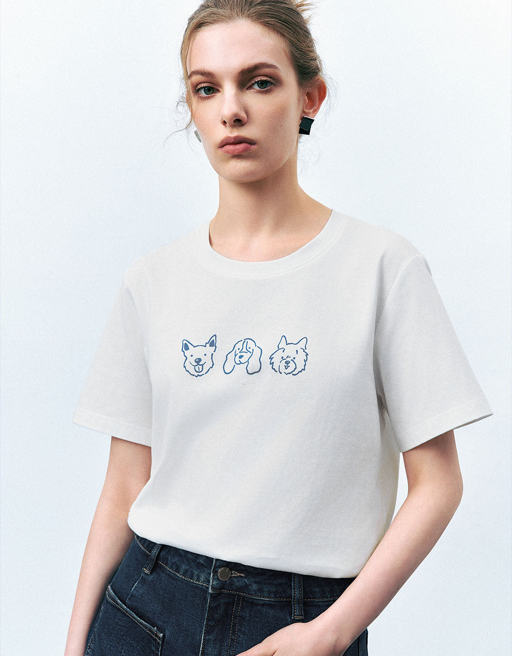 Printed Crew Neck Straight T-Shirt