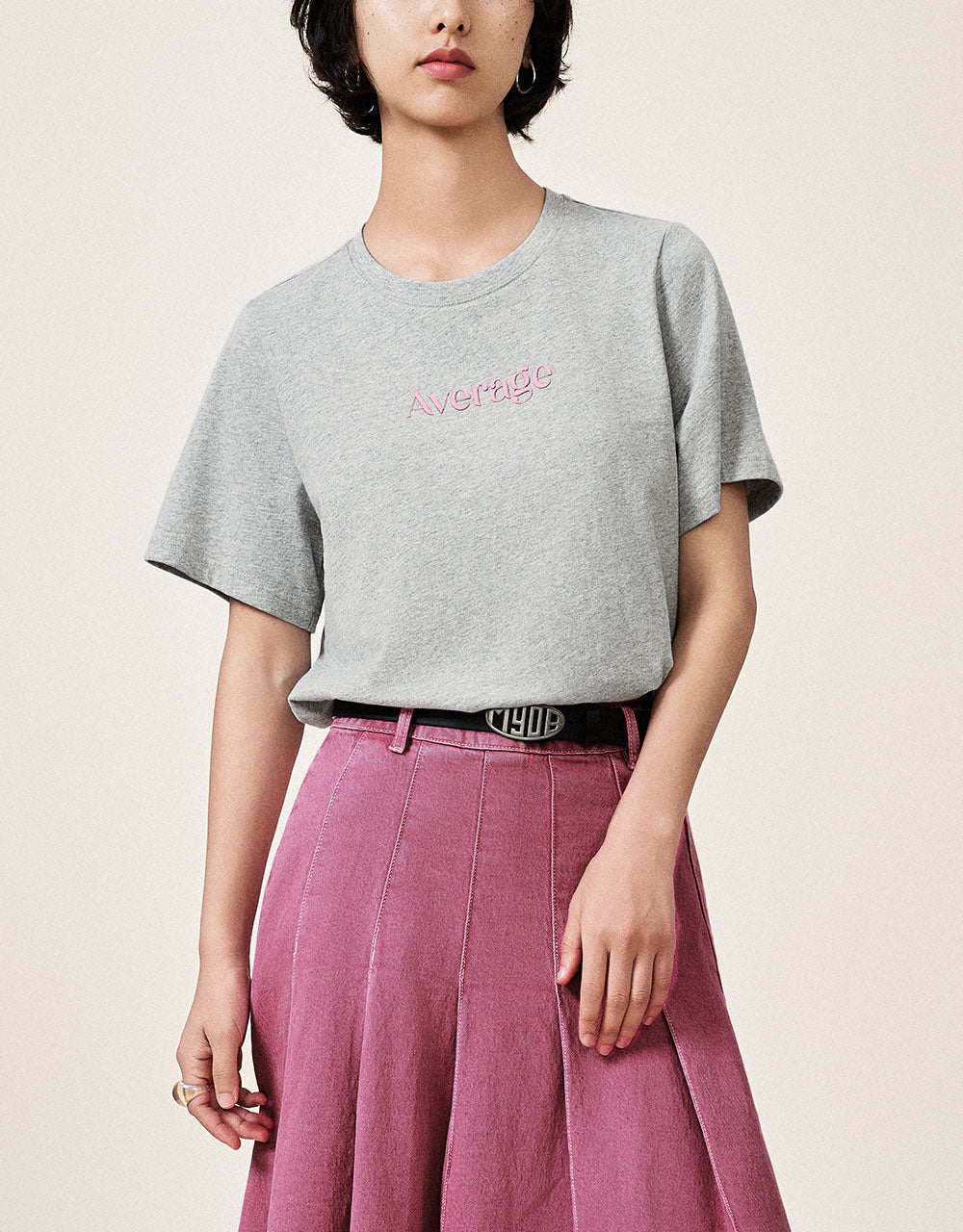 Letter Printed Crew Neck T-Shirt
