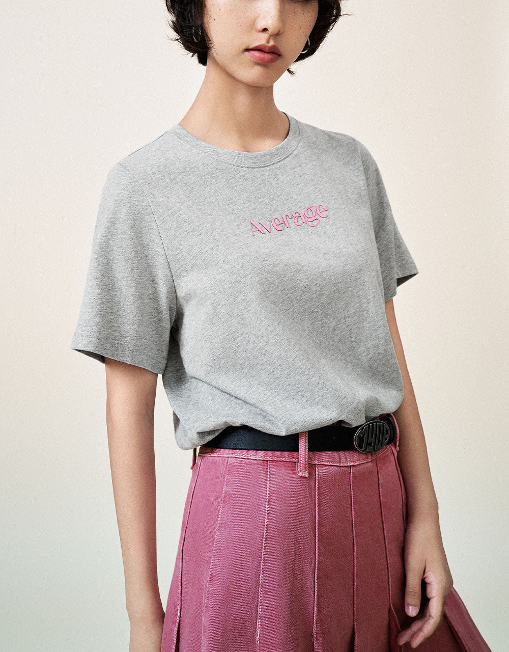 Letter Printed Crew Neck T-Shirt
