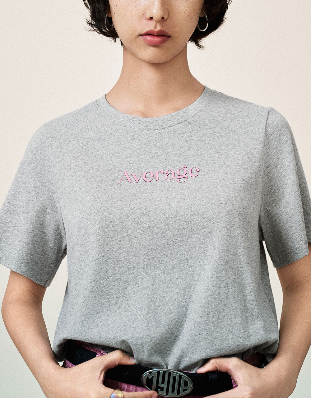 Letter Printed Crew Neck T-Shirt