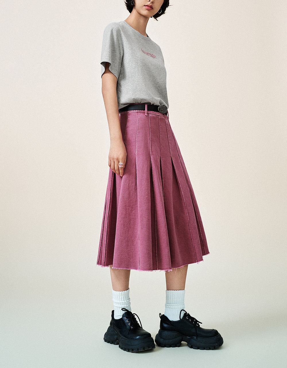 Letter Printed Crew Neck T-Shirt