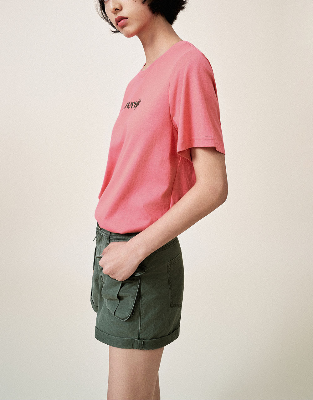 Letter Printed Crew Neck T-Shirt