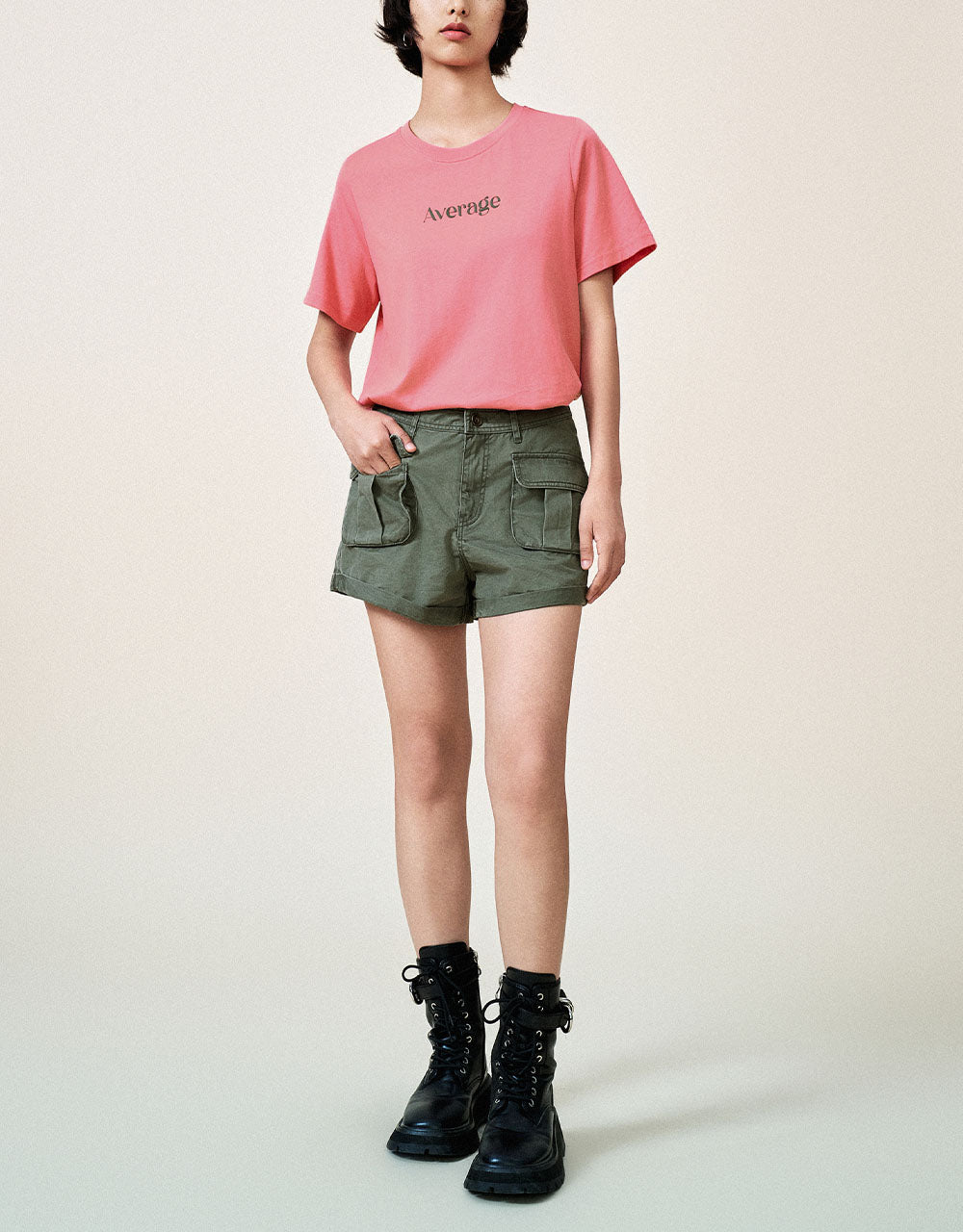 Letter Printed Crew Neck T-Shirt