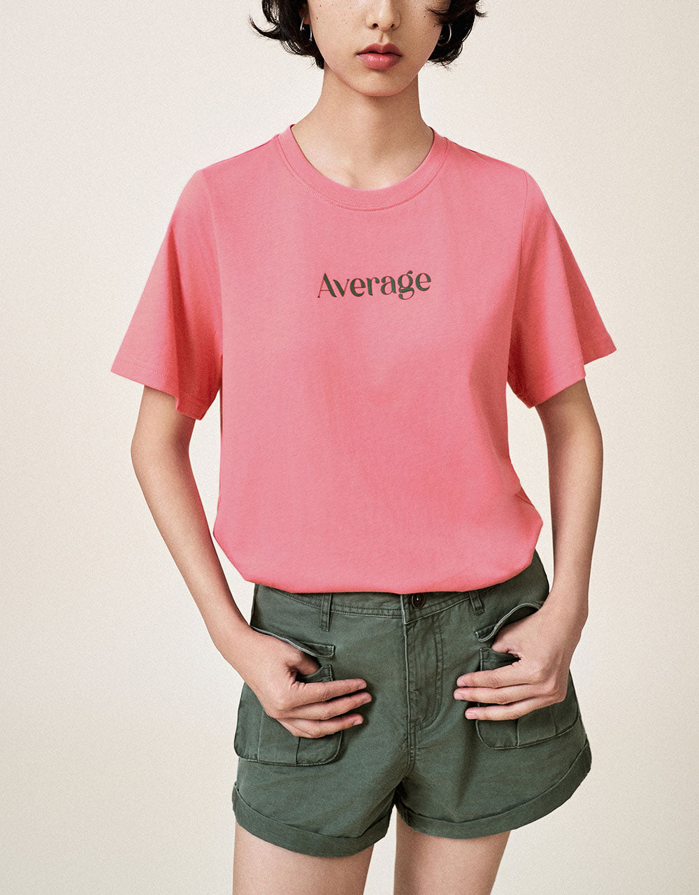 Letter Printed Crew Neck T-Shirt