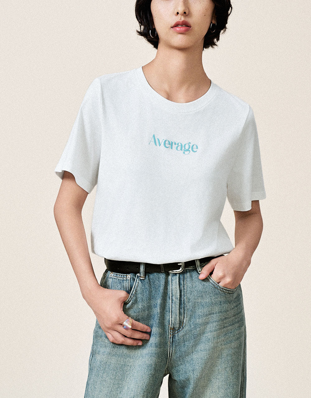 Letter Printed Crew Neck T-Shirt