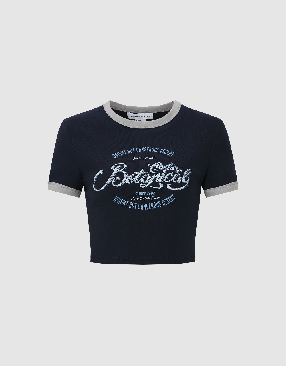 Letter Printed Crew Neck T-Shirt