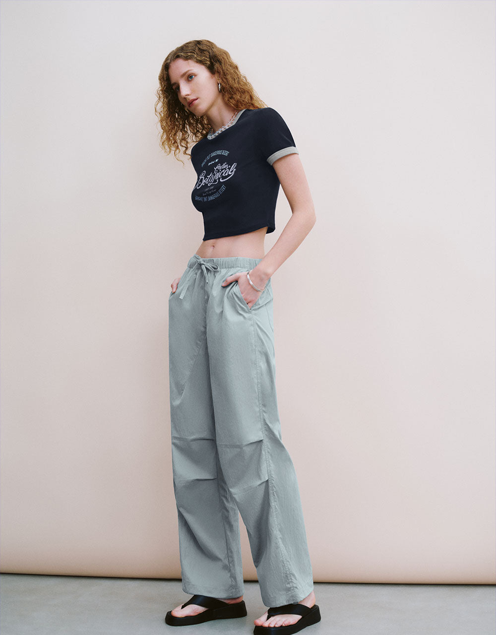 Letter Printed Crew Neck T-Shirt