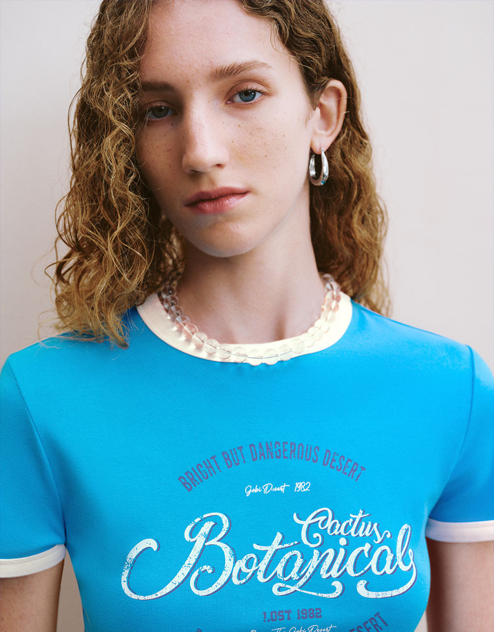 Letter Printed Crew Neck T-Shirt