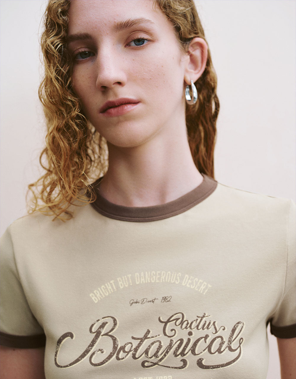 Letter Printed Crew Neck T-Shirt