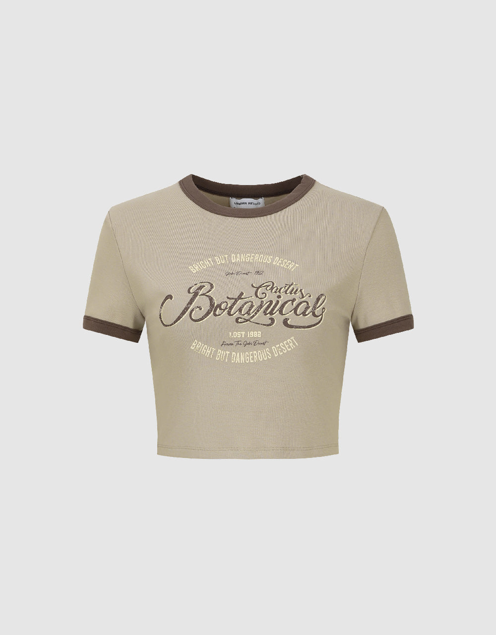 Letter Printed Crew Neck T-Shirt