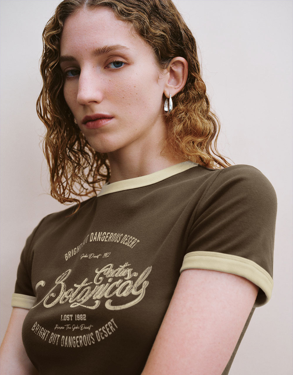 Letter Printed Crew Neck T-Shirt