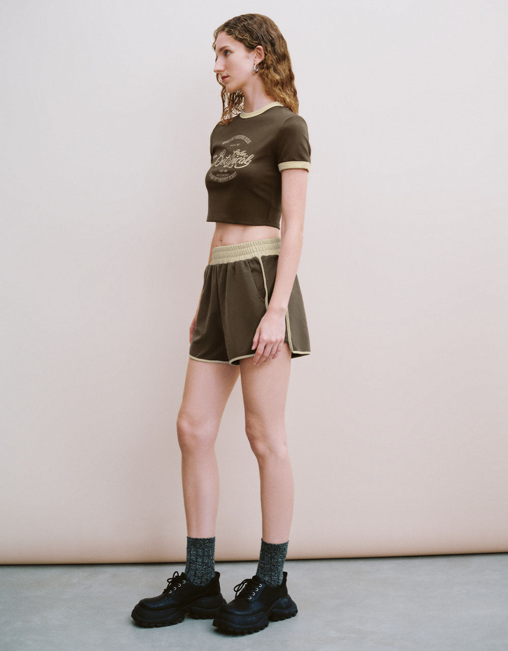 Letter Printed Crew Neck T-Shirt