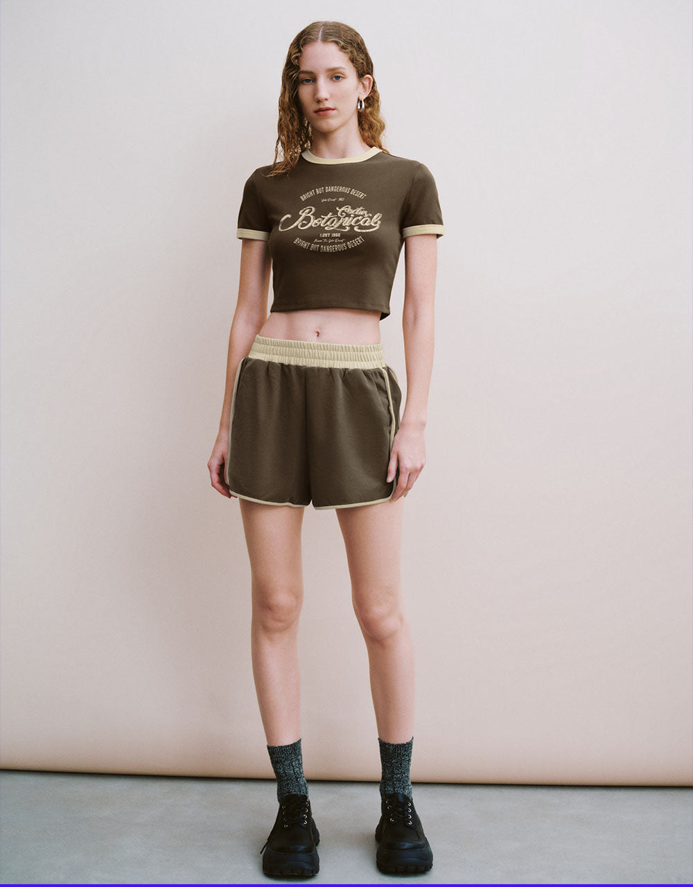 Letter Printed Crew Neck T-Shirt