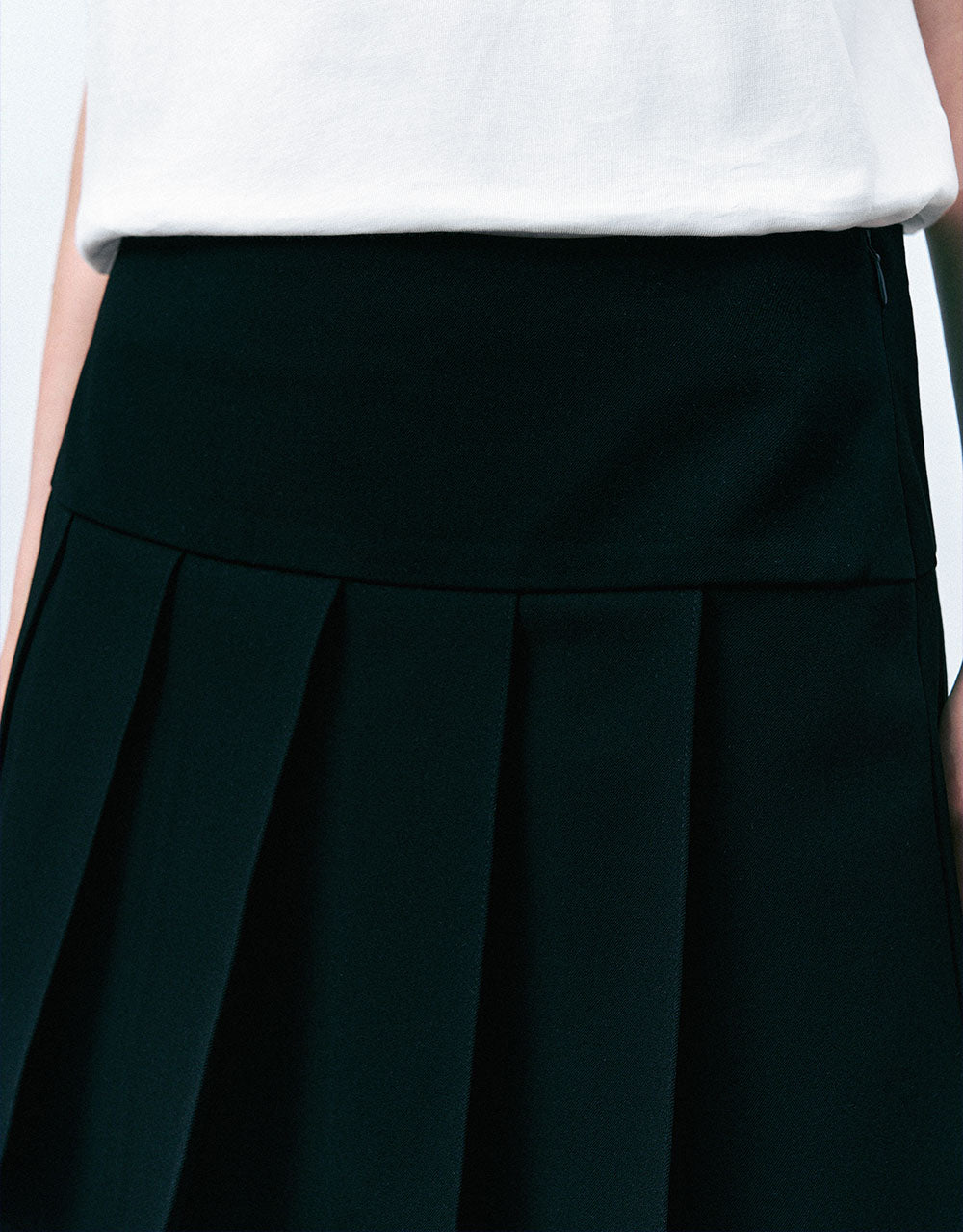 Pleated Mini A-Line Skirt