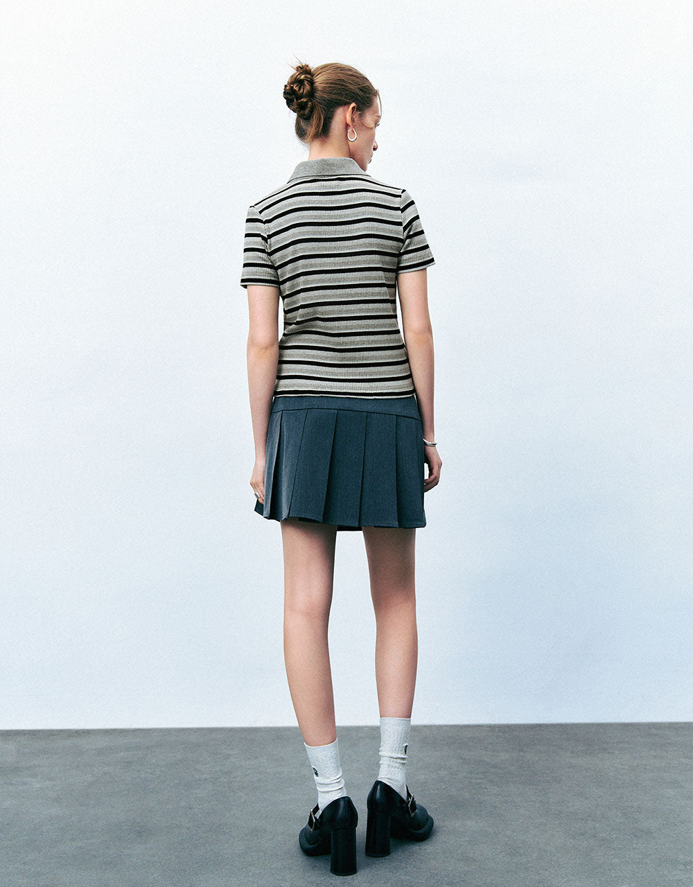 Pleated Mini A-Line Skirt