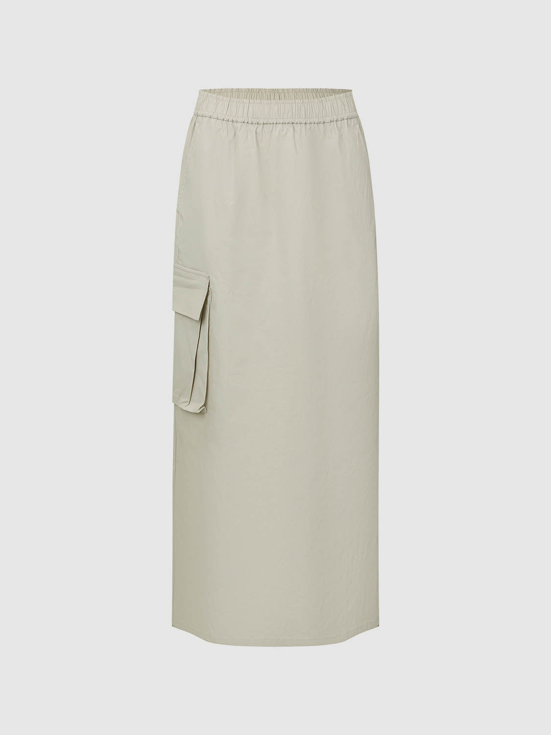 Drawstring Waist Midi Straight Skirt