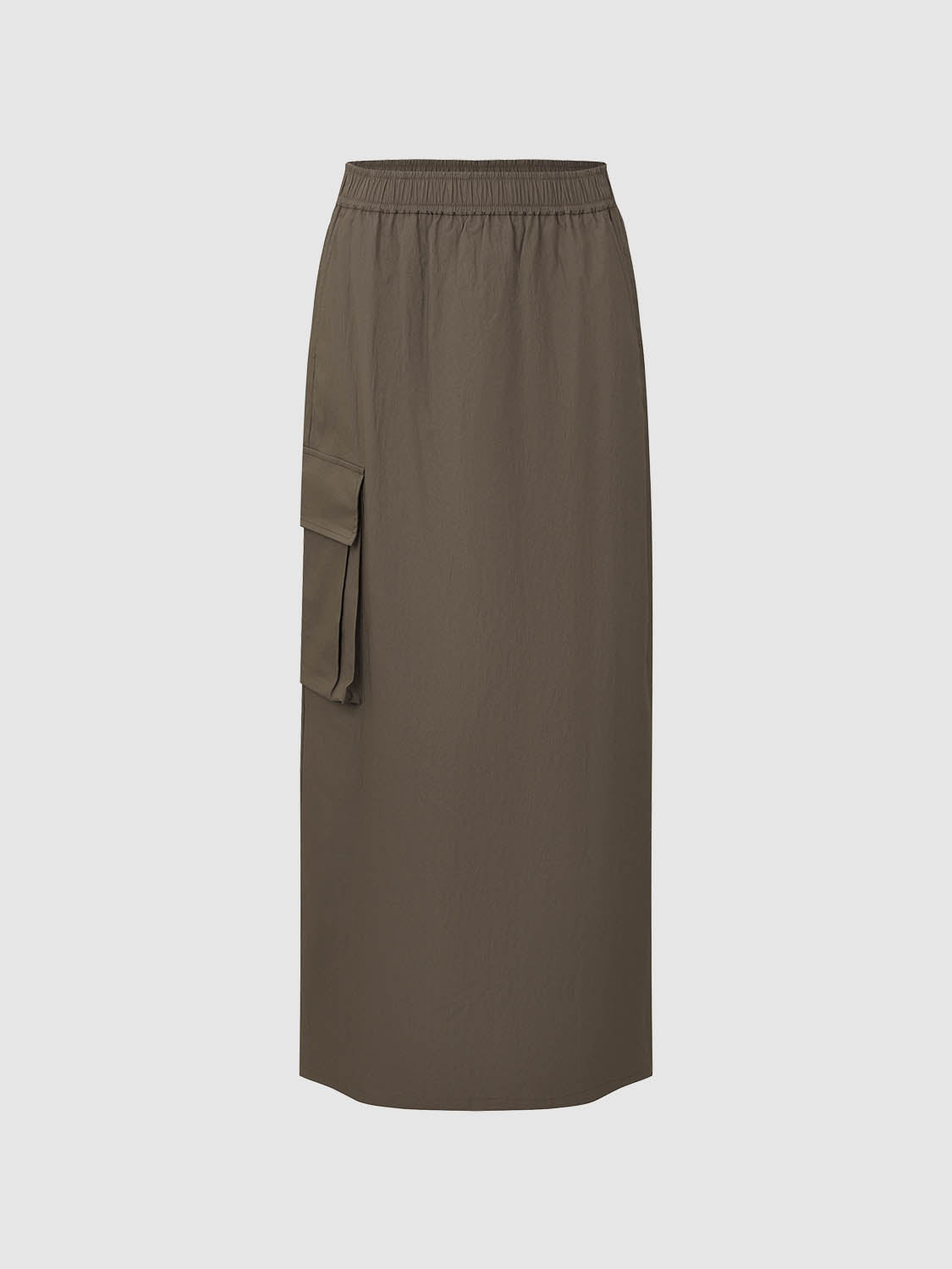 Drawstring Waist Midi Straight Skirt