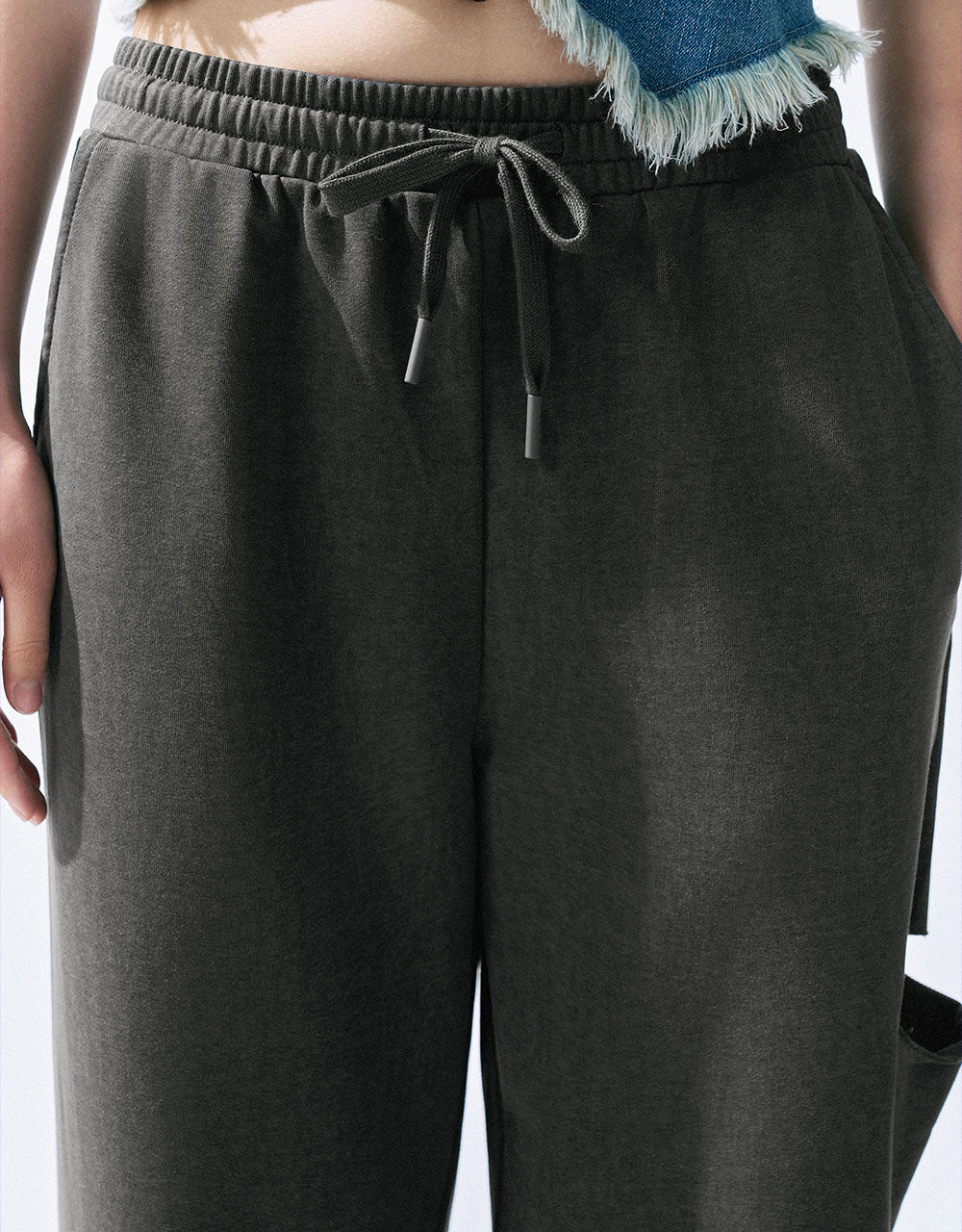 Drawstring Waist Straight Pants