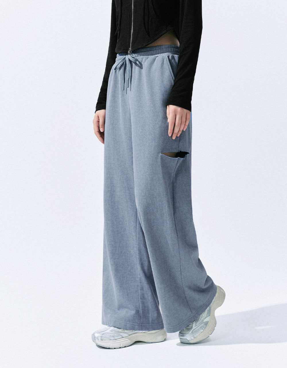 Drawstring Waist Straight Pants