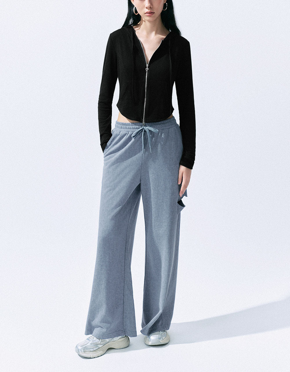 Drawstring Waist Straight Pants