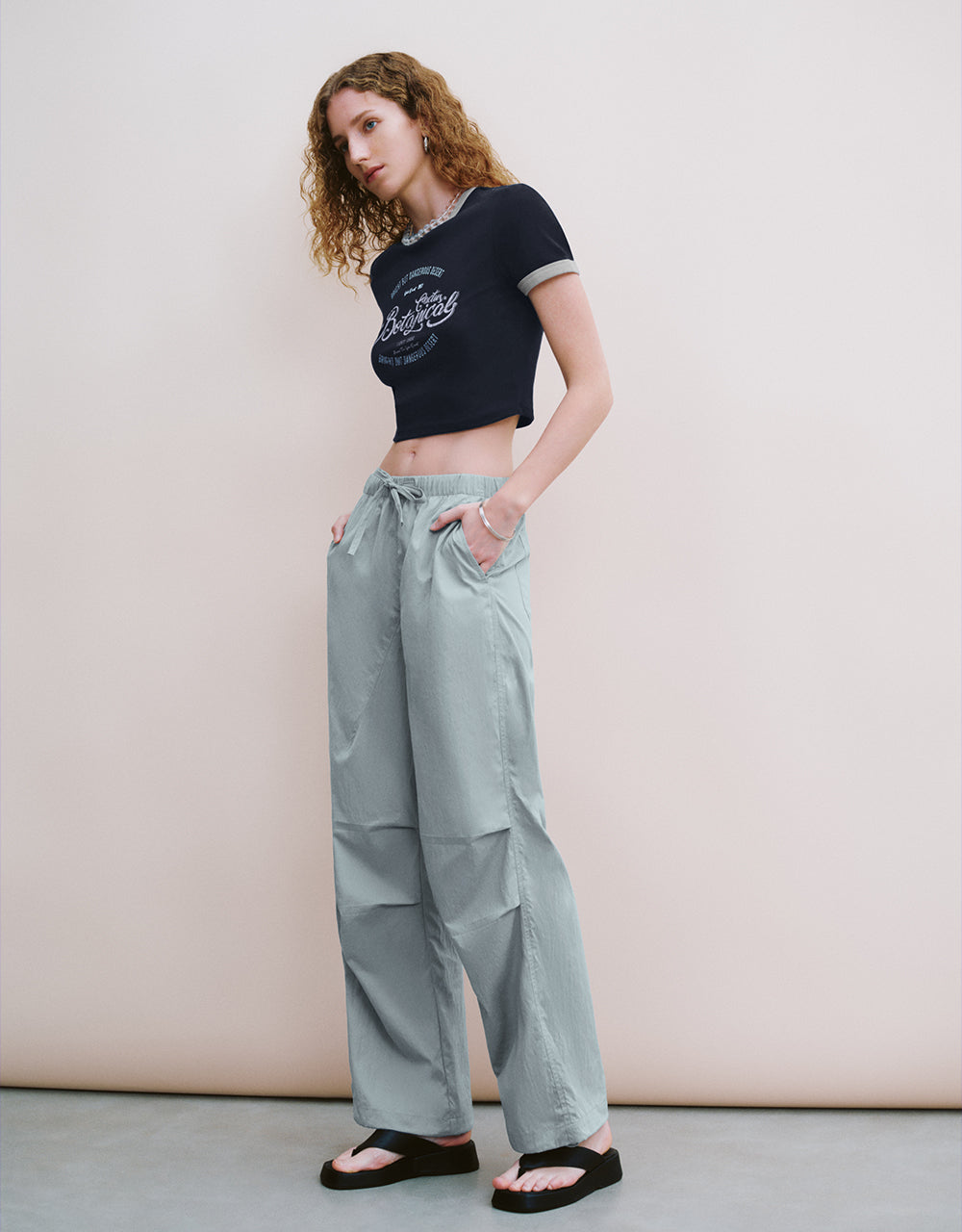 Elastic Waist Loose Jogger Pants