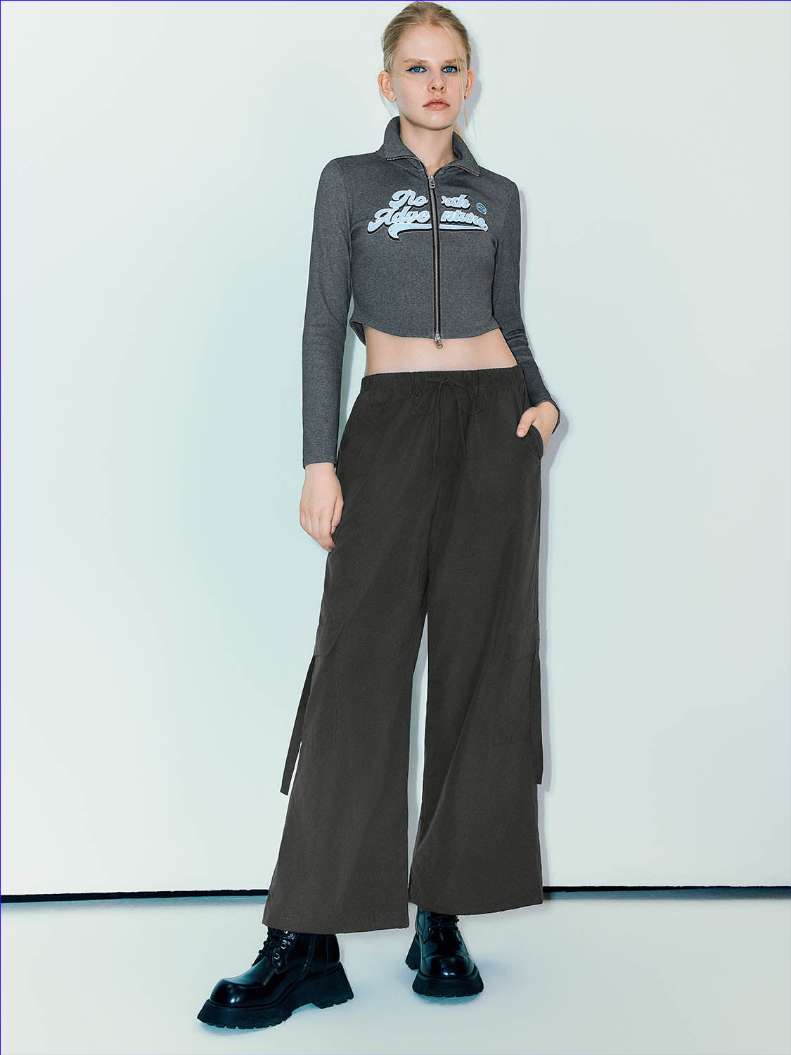 Drawstring Waist Straight Pants